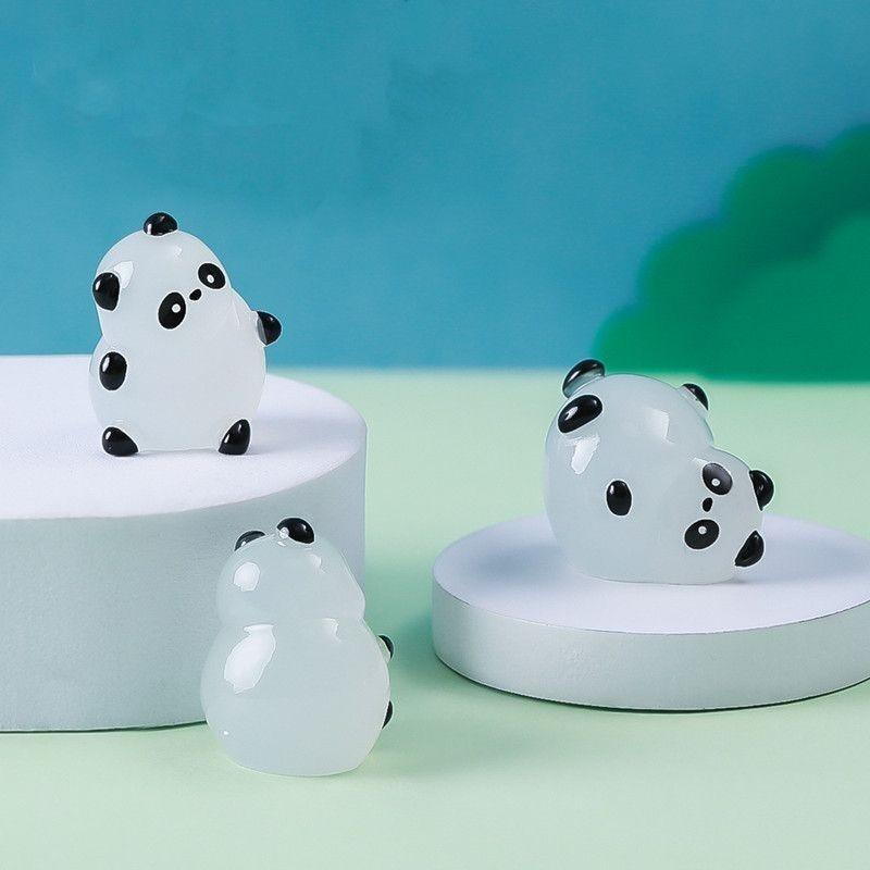 6Pcs/set Micro Landscape Luminous Panda Miniatures Glow In the Dark Ornaments Fairy Garden Decoration