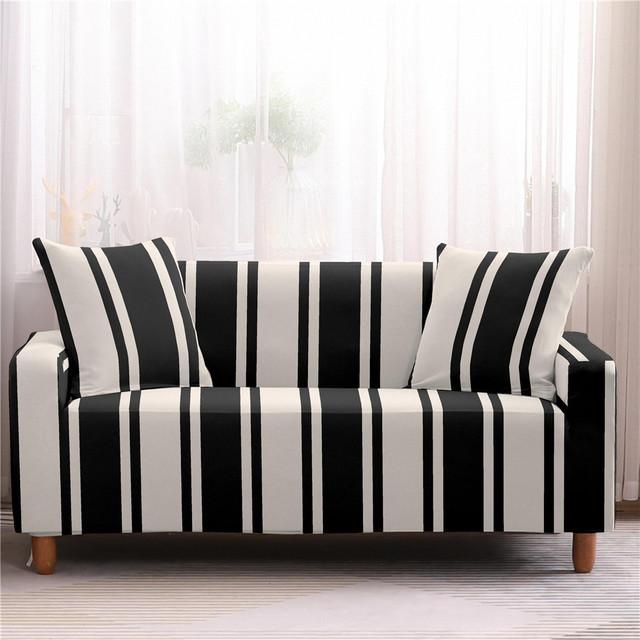 

Полосатый эластичный чехол для дивана для гостиной, эластичный чехол для дивана с принтом «все включено», L-образная секционная защита для дивана, домашний декор 1 seat 90-140cm