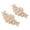 2Pcs Flower Carved Long Onlay Applique Carving Decal Furniture Decoration (#1: 16*7.5cm)