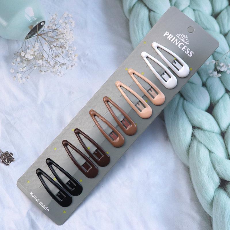 European and American Coffee Color Metal Bobby Pins Hair Clips Set