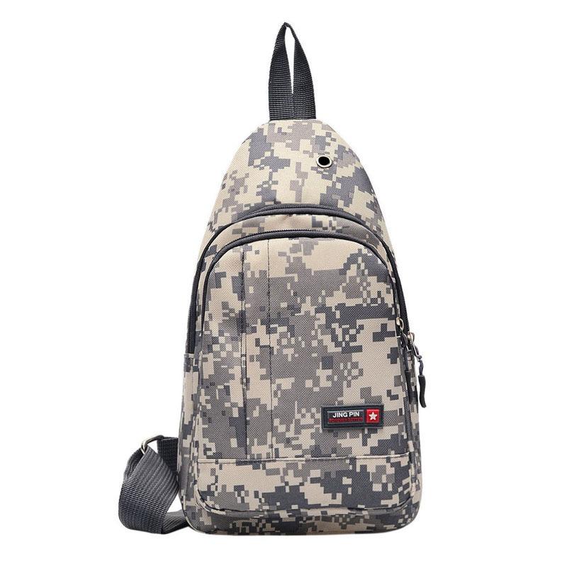 Camouflage Brusttasche Herren Umhängetasche Freizeit Sport Kleiner Rucksack Kopfhörerloch Herrentasche Crossbody Herrentasche