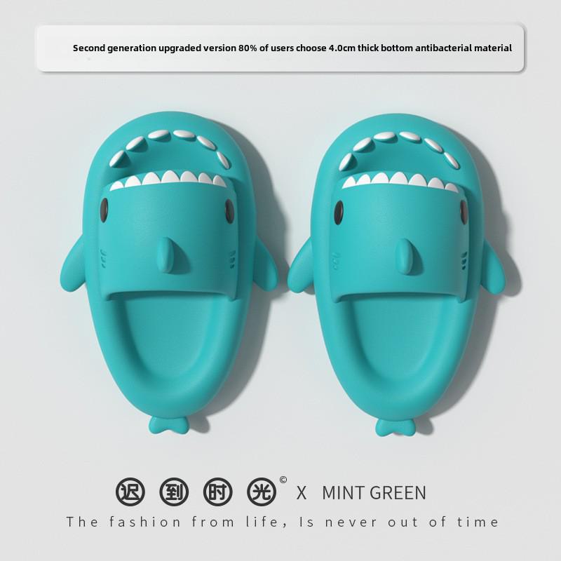 Thick-Soled Shark EVA Slippers for Kids and Parents - Non-Slip, Soft, Indoor Summer Sandals