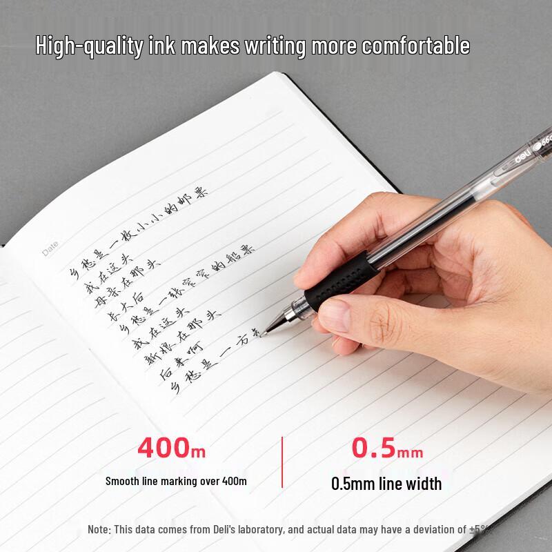 Deli 0.5mm Black Gel Pen Refills (20-Pack)