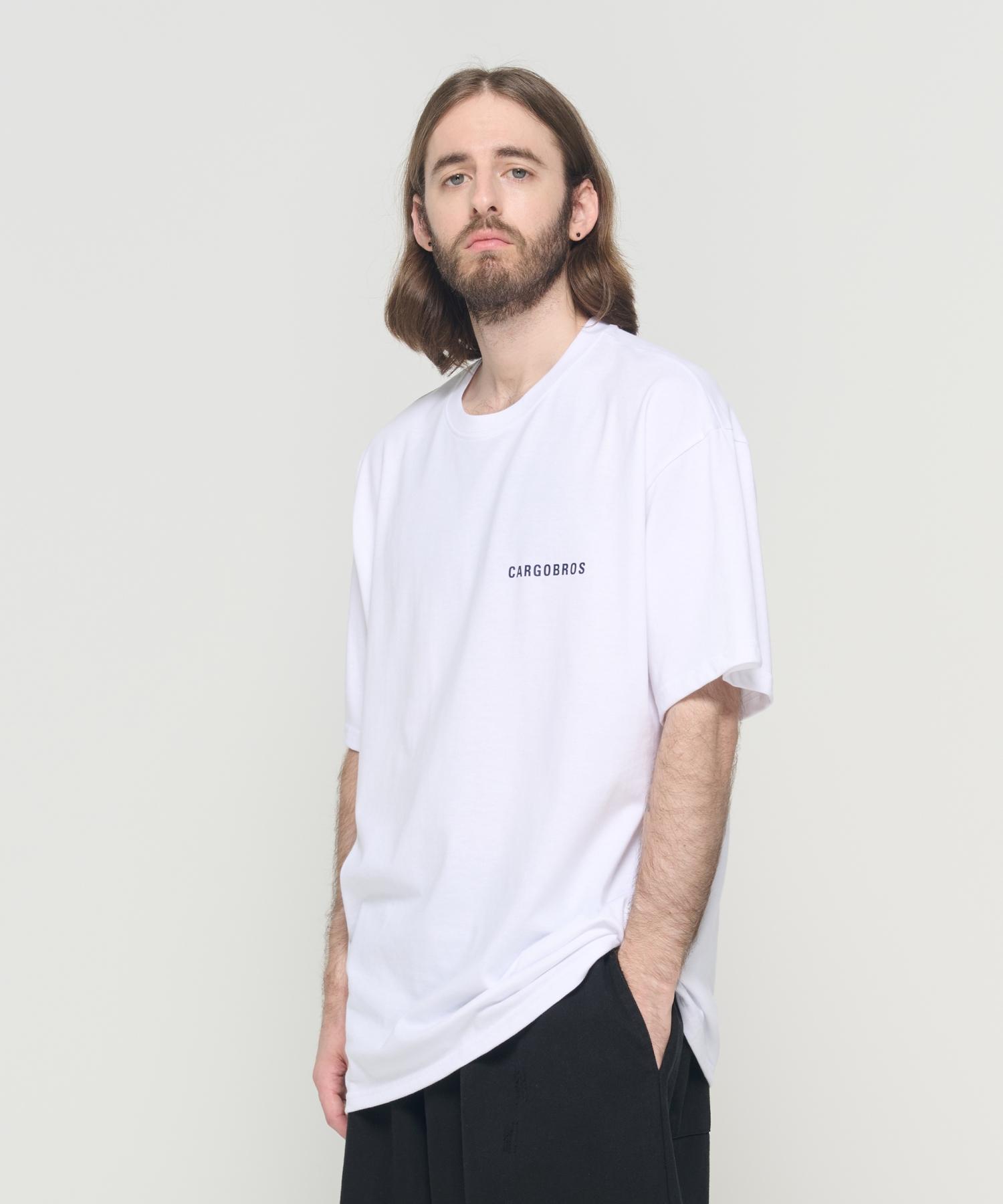 Cargo Bros Essential Logo Oversized Short Sleeve Tee (White/Navy) S