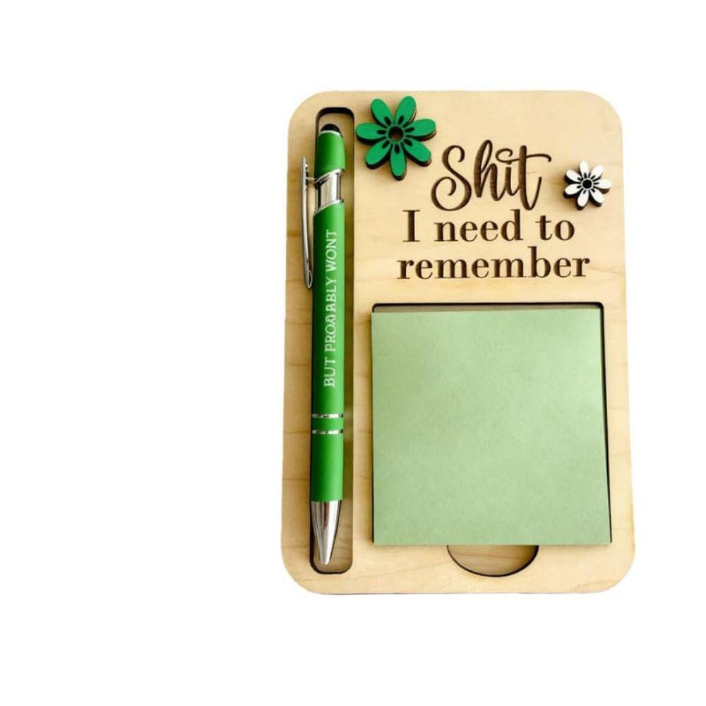 Stable Base Construction Desktop Note Dispenser Refined Exterior Design Multifunctional Design Adhesive Notes Holder зелёный