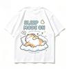 Sleep Mode On Graphic Tshirt Unisex Cute Sleeping Cat On Cloud Print Oneck Short Sleeve Loose Casual Summer Streetwear Tops