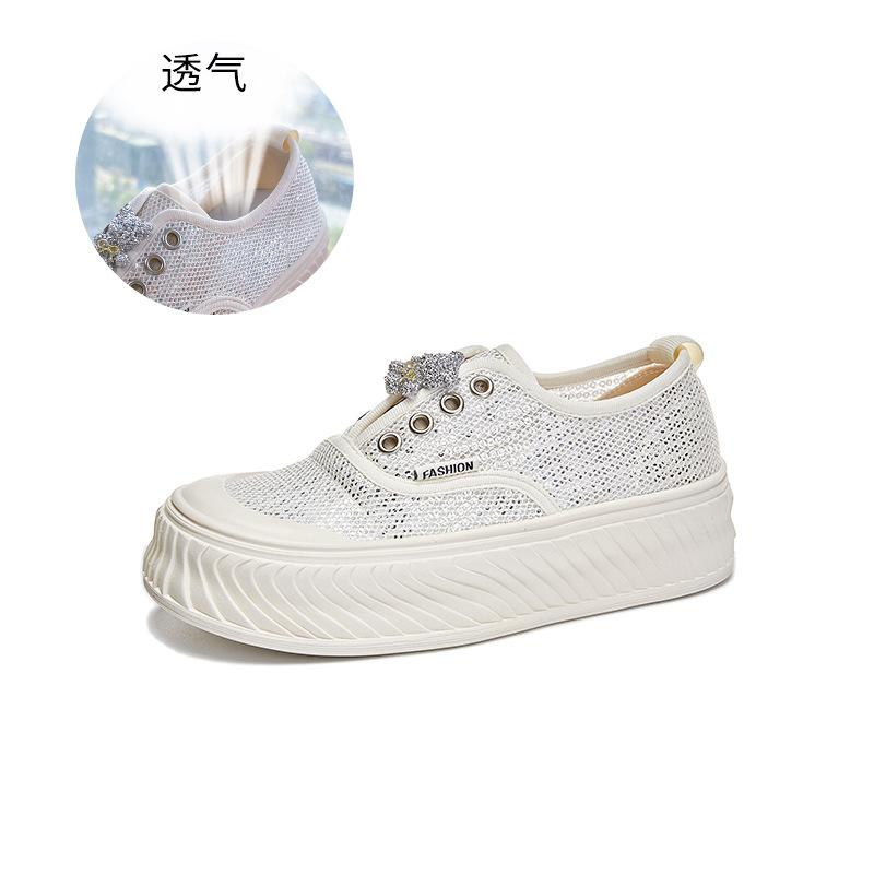 

Lace mesh fisherman shoes women s 2025 summer new thick-soled versatile breathable casual shoes little white shoes women 40 бежевый
