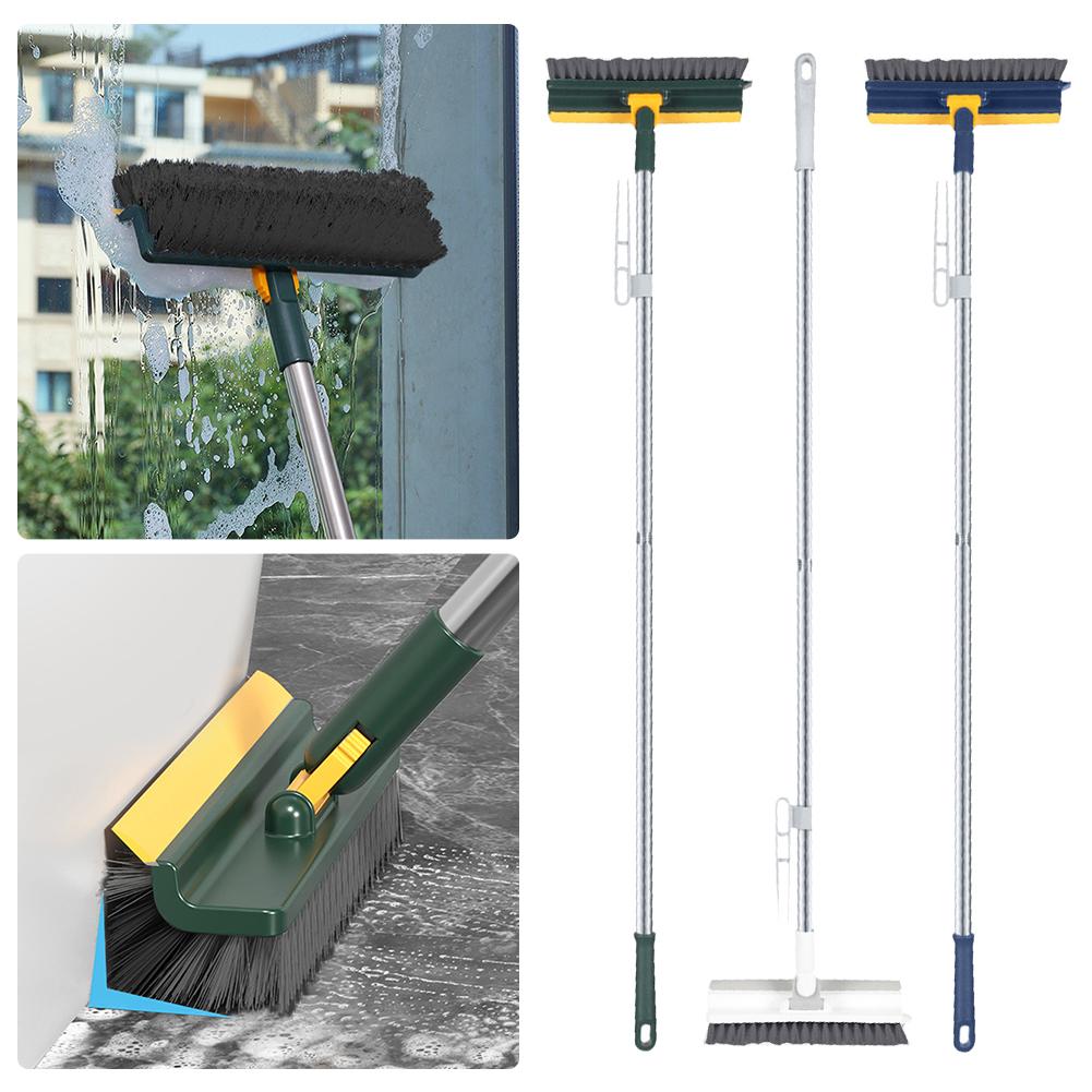 Bodenschrubberbürste 3-in-1, langer Griff, abnehmbar, verstellbar, Wischer, Besen, Werkzeuge, Fliesen, magischer Abzieher, Reinigung von Küche und Bad