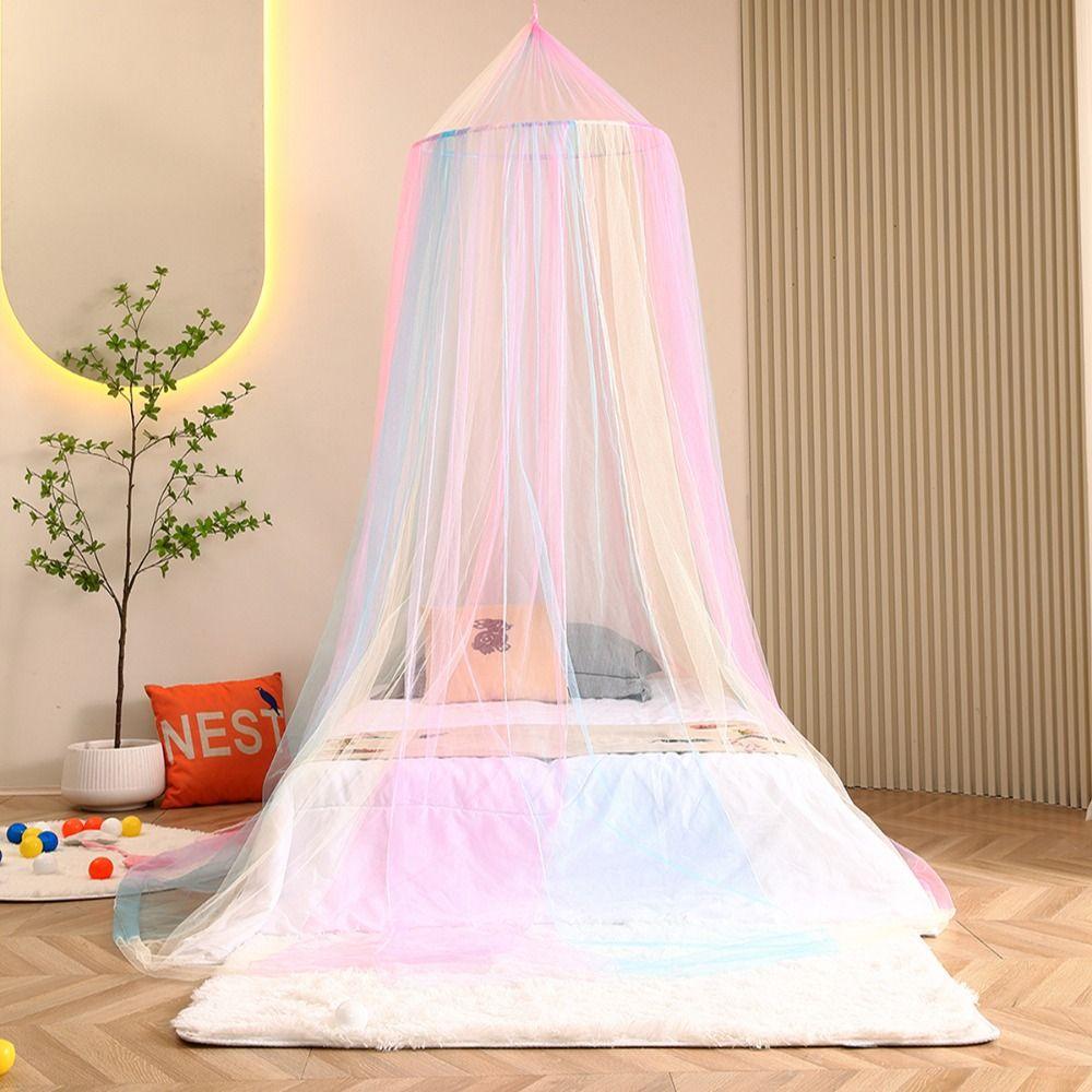 Rainbow Color Dome Mosquito Net Netting Canopy Bed Tent Easy To Install Bed Canopy  Summer