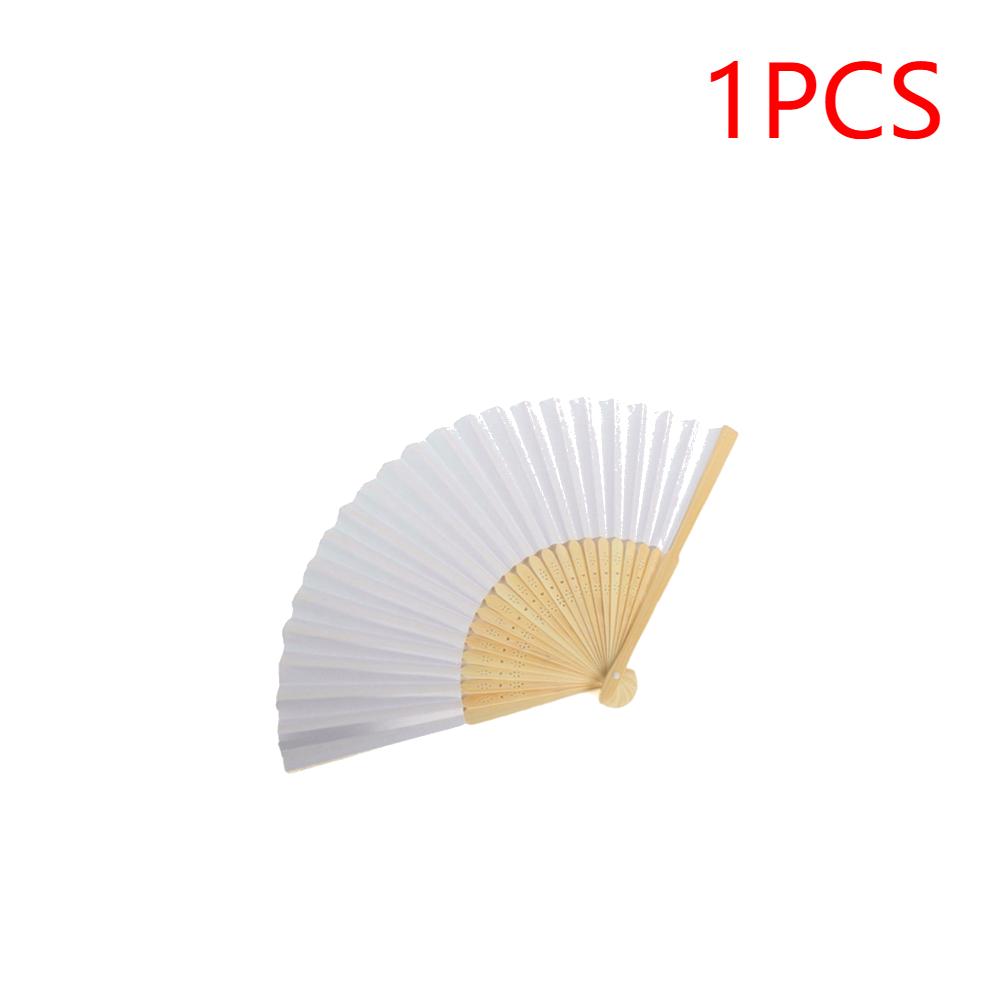 1-50 Stück Weißer Handfaltfächer Bemalbarer Bambus-Faltfächer Tragbarer Chinesischer Fächer für Kirche Hochzeit Geschenke Party Raumdekoration