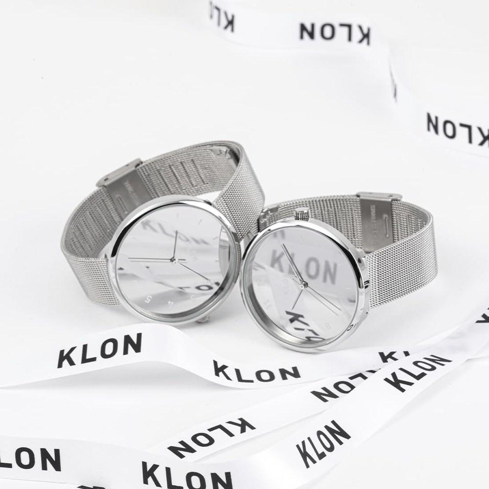 KLON Pair Watch Couple Wristwatch Mirror KLON CONNECTION ELFIN 38mm Silver Ladies and Men
