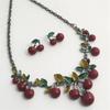 Cherry set Ornaments Pendants Earrings Necklace and earring set Necklaces for women Necklace