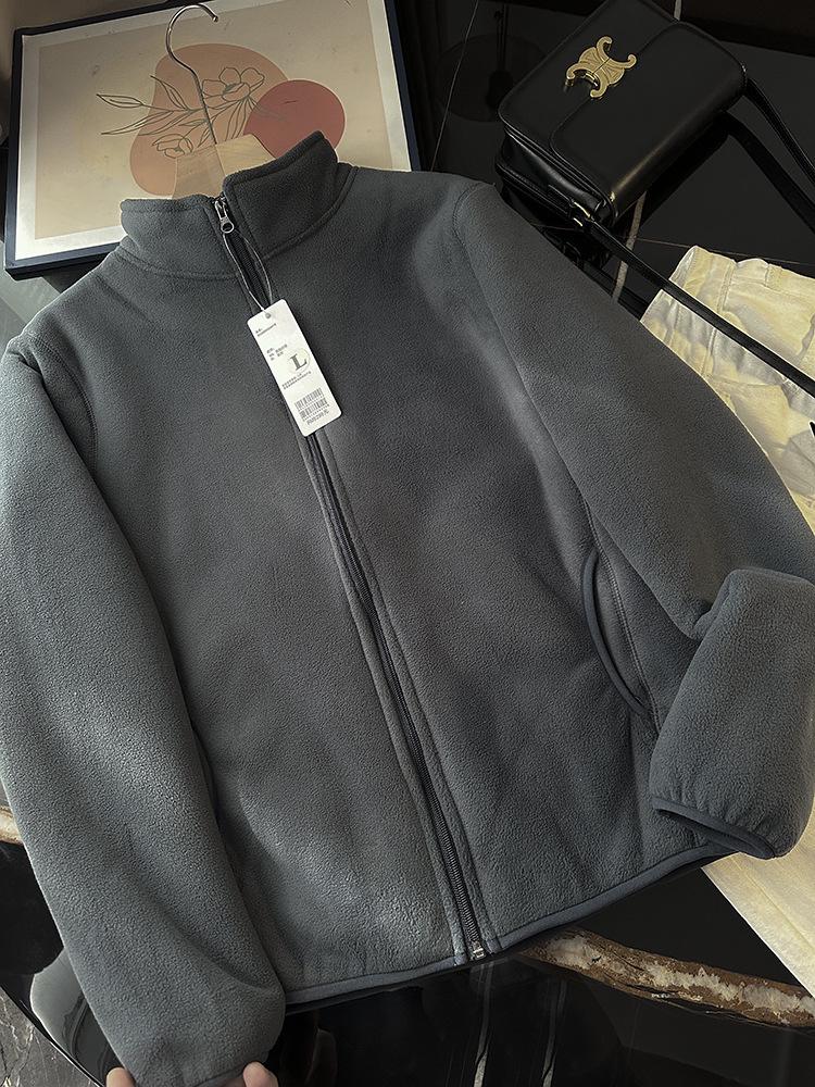 Autumn/Winter Double-Layer Faux Lambswool Couple Jacket M (up to 52 kg)