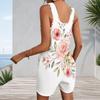 Womens Sleeveless Pocket Romper Plus Size