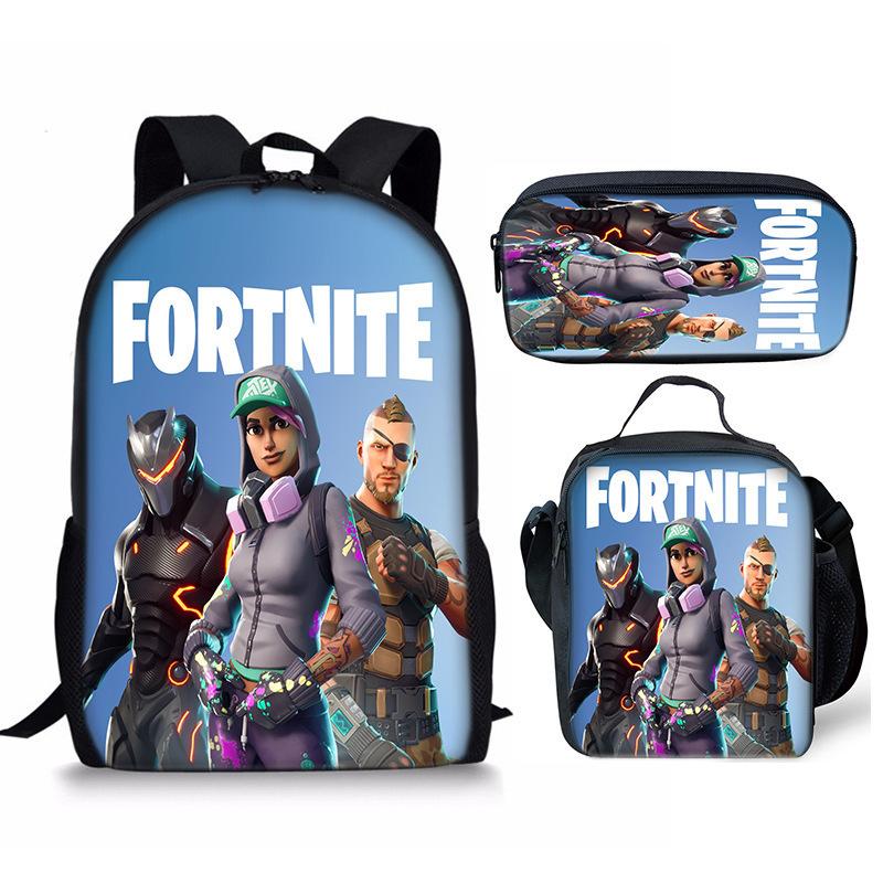 Fortnite Cartoon Printed Backpack Set Lightweight Computer Bag Male And Female School Bag