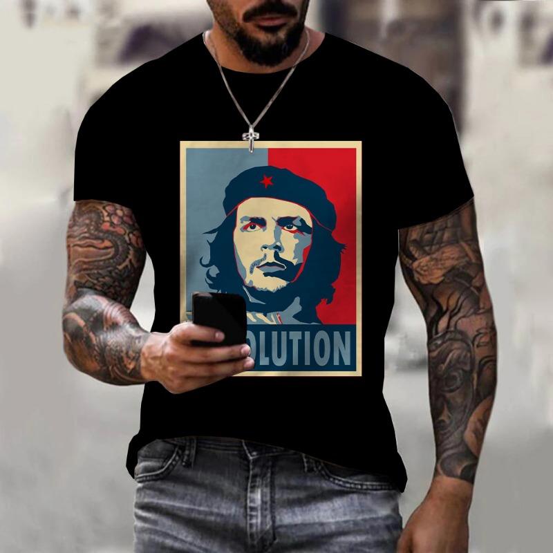 Ανδρικό T-Shirt με Γραφικό Che Guevara 3D Ρούχα Μόδα Harajuku T-Shirts Αναψυχής Λαιμόκοψη O Κοντομάνικο Πουλόβερ Καλοκαιρινά Φαρδιά Μπλουζάκια