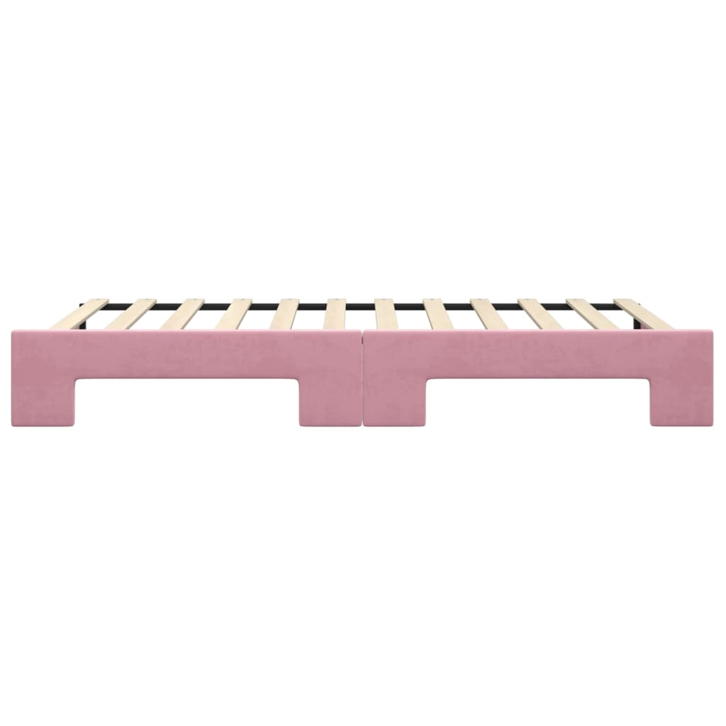 Daybed Pull out Pink 100x200 cm Velvet