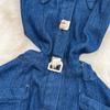 Retro Sleeveless A-Line Denim Dress with Turn-Down Collar and Cutout Waist