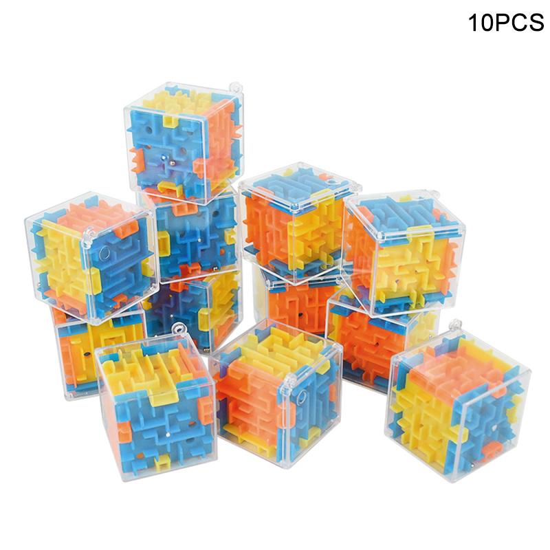 1-10Pcs 3D Cube Rolling Beads Maze Kids Toy Boy Girl Birthday Party Favors Goody Bag Pinata Filler Christmas Wedding Guest Gifts
