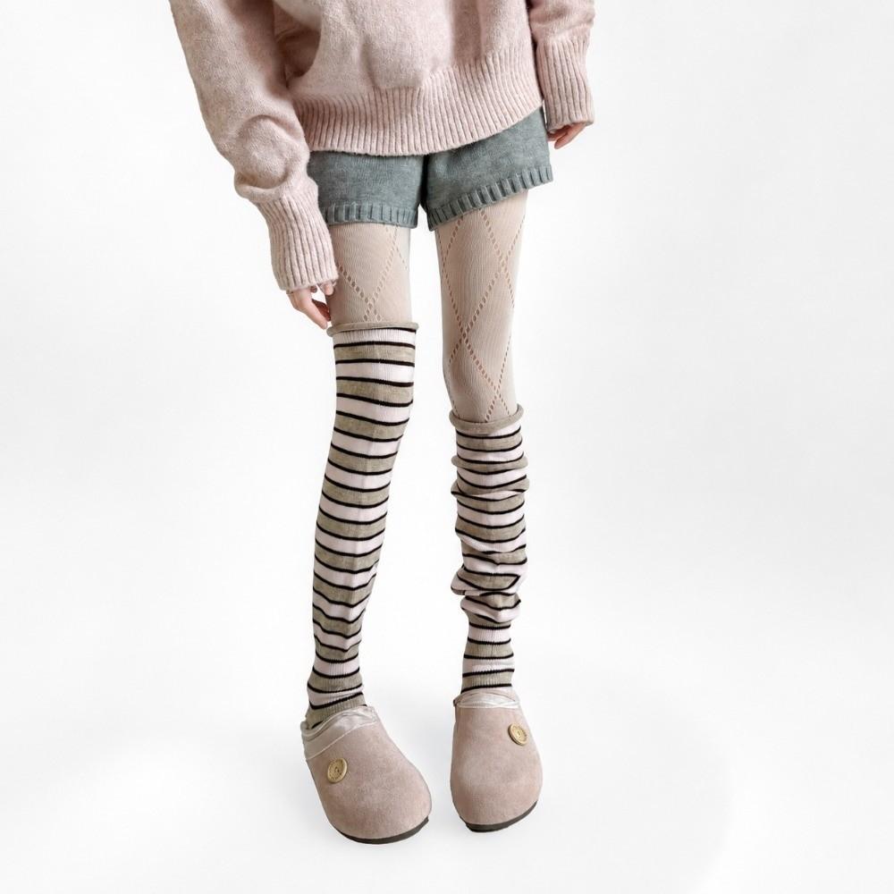 1 Pair Knee High Knee High Leg Warmers Thigh High Knitted Foot Covers Autumn Winter