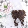 Synthetic Lolita Wig with Bangs Blonde Flower Bun Head Wig Short Curly Double Ponytail Bun  Girl