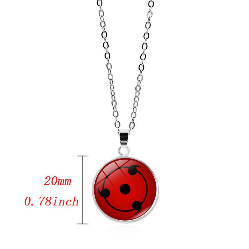 Fashionable Naruto Necklace Anime Pendant Nine Tomoe Rinne Sharingan With Stylish Crystal Inlay
