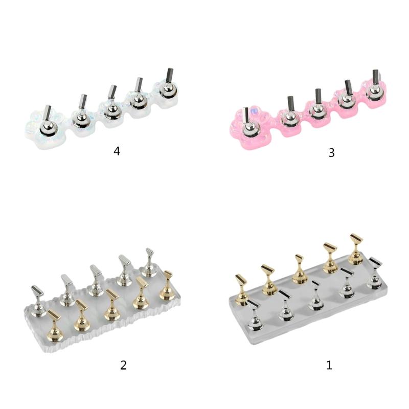 Durable Acrylic Nail Art Practice Stand Magnetic Fingernail Display Holder for False Nails