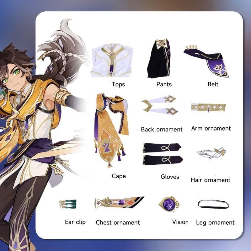 

Стильный костюм для косплея Сетоса, вдохновленный нарядом из Genshin Impact, для ролевых игр нового персонажа XS