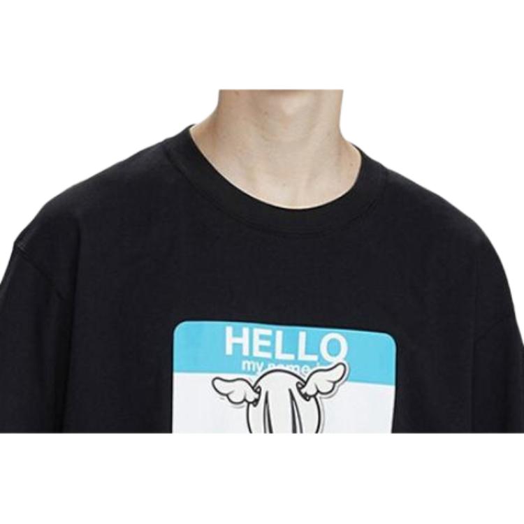 Uniqlo Cartoon Print Round Neck Short Sleeve T-Shirt Men Tops Black 427487-09