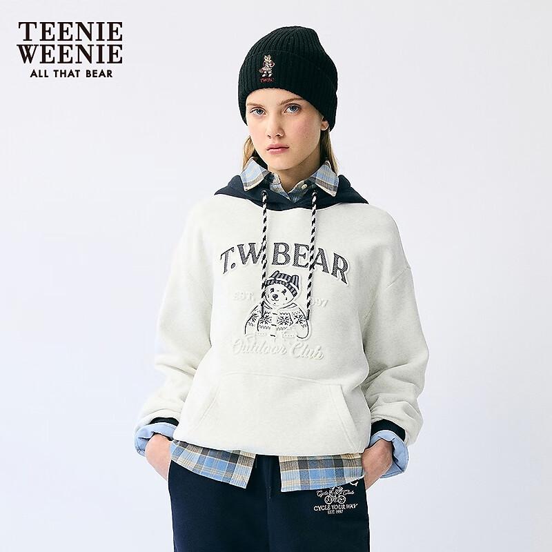 Teenie Weenie Women's Bear Graphic Colorblock Hooded Sweatshirt