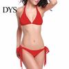 Beachwear Swimsuit Women Bikini Set, Side Tie Bottoms, Adjustable Waist Halter Neck Shaping Top Triangle Cup Design, Lightweight Wire-Free for Summer