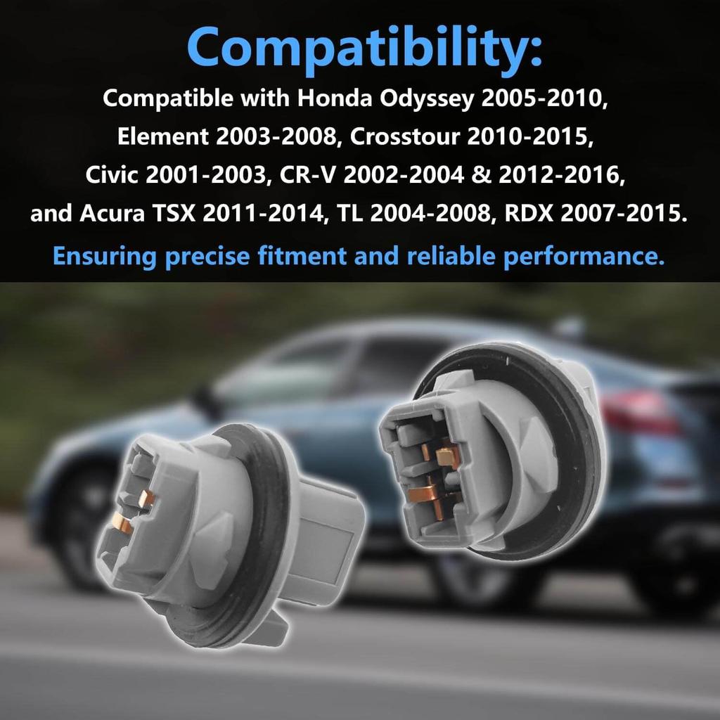 2pcs 33302-S5A-A01 T20 Turn Signal Brake Tail Light Bulb Socket Plug Connector for Honda CR-V Civic Odyssey Element Crosstour for Acura TL TSX RDX