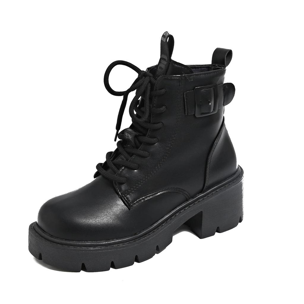 Thick-soled British Martin boots women's 2025 autumn and winter new heightening fashion versatile small side zipper short boots