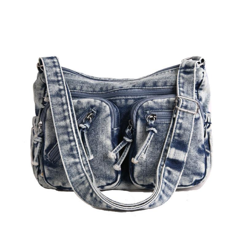 Bag Women's Fashion Trend Japanese and Korean Version Women's Bag Small Square Bag 2025 New Simple Shoulder Bag Denim Bag Messenger Bag