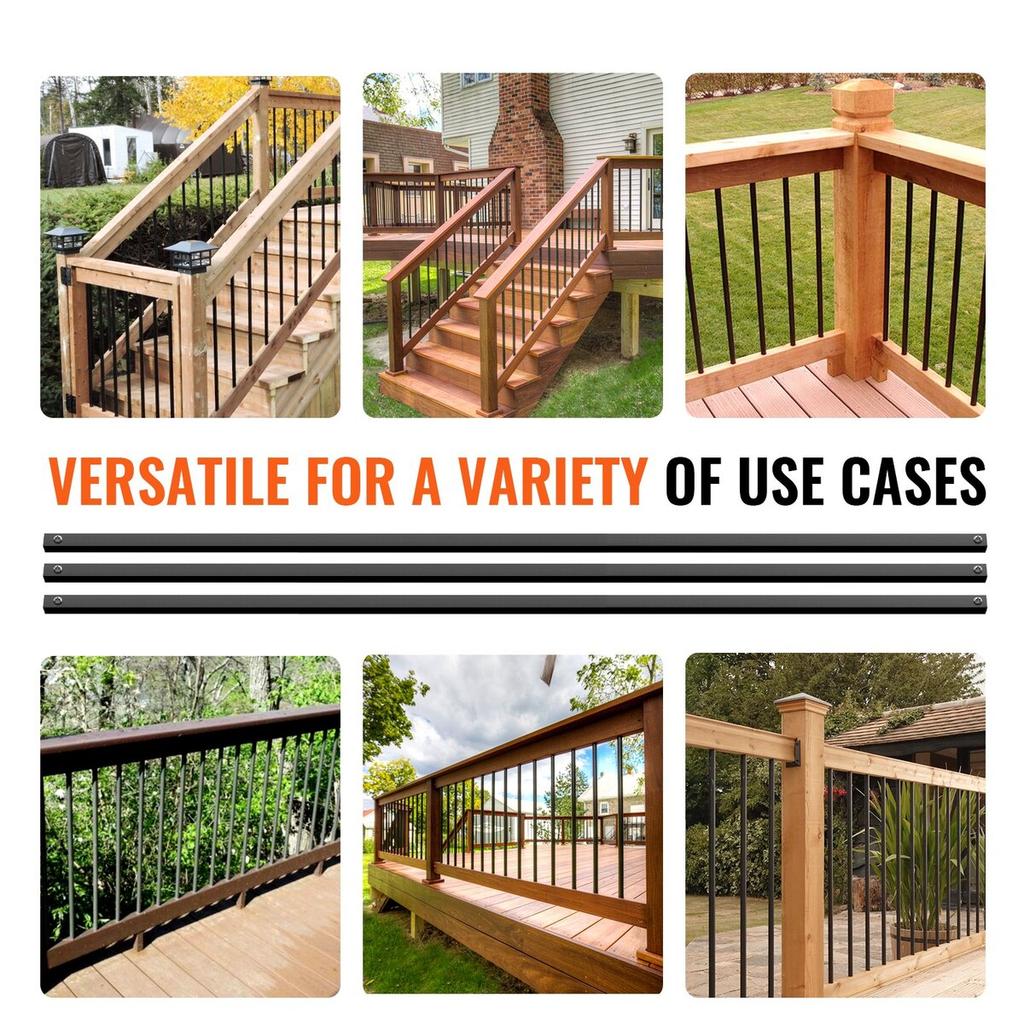 Staircase Metal Balusters 11 Pack 44''x0.5'' Aluminum Spindles w/ Screws