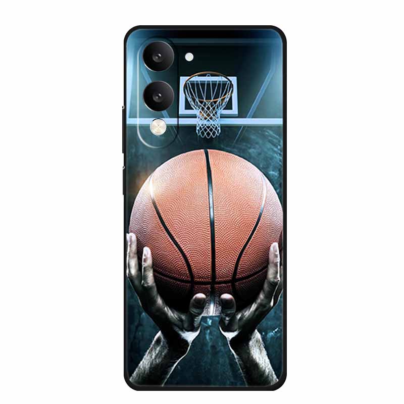 For Vivo Y29T Y29s Case Y 29 T S Coque Flowers Black Silicone Soft Back Cover For Vivo Y19s GT 5G iQOO Z10 Lite Phone Case Funda