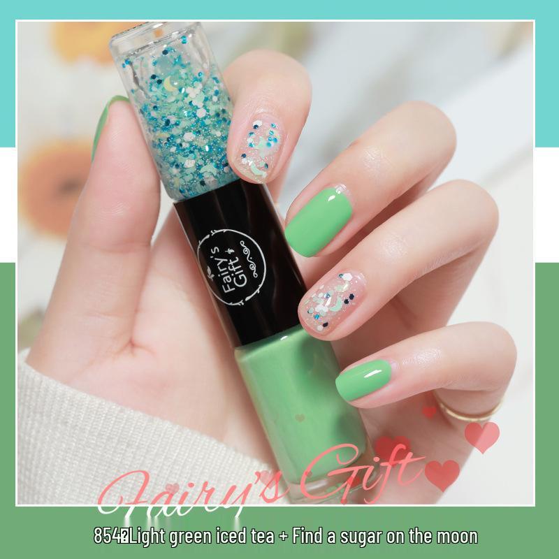 Two-Color Quick-Drying Nail Polish with Large Glitter