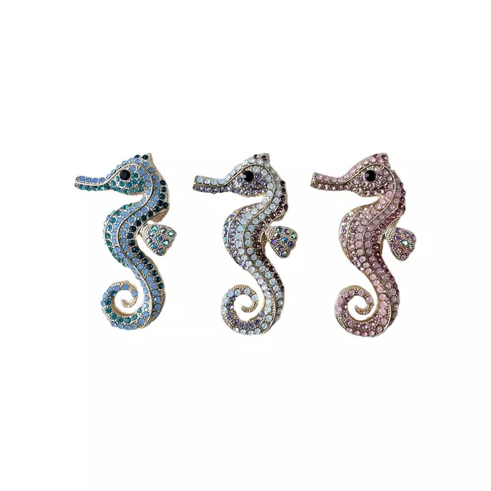 Retro Seahorse Brooch Fashionable And Versatile Temperament Elegant Animal Corsage Women'S High-End Pin Accessories