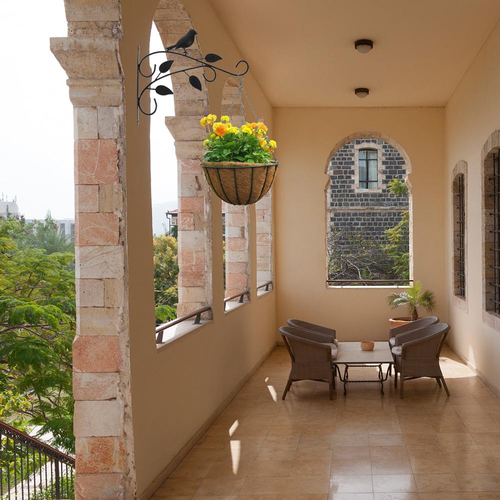 3-1pcs Garden Iron Hook Bracket Metal Practical Wall Mounted Flower Pot Basket for Outdoor Indoor Hanging Plants Supplies