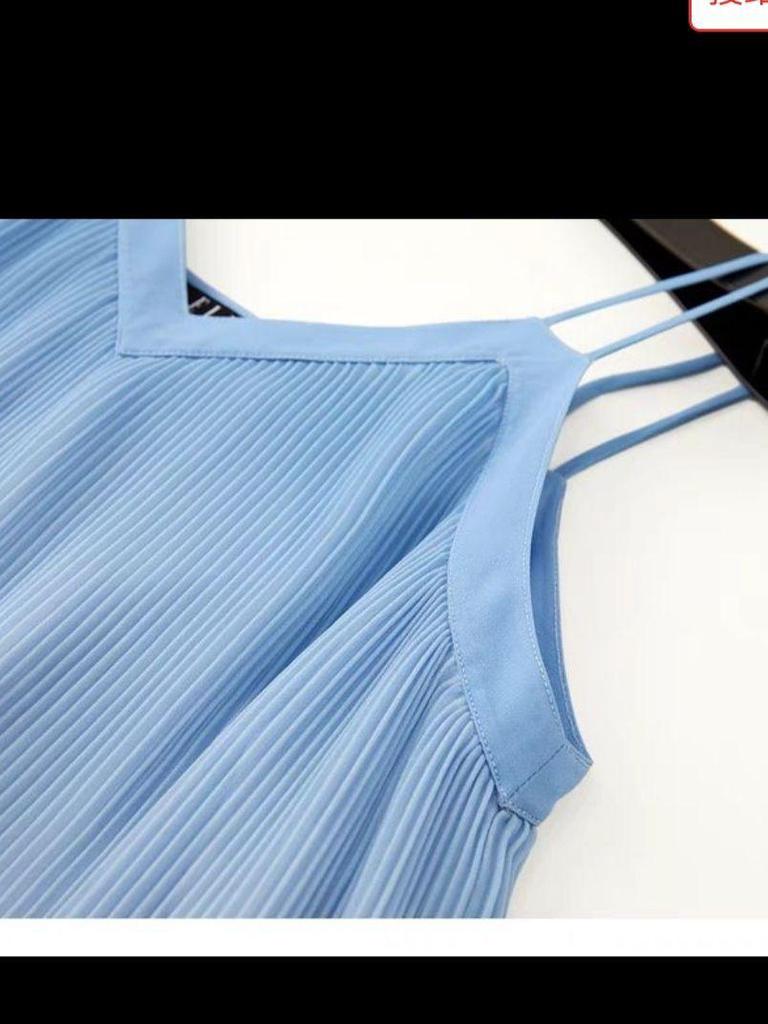 2026 French Seaside Gradient Strappy Sleeveless Beach Dress