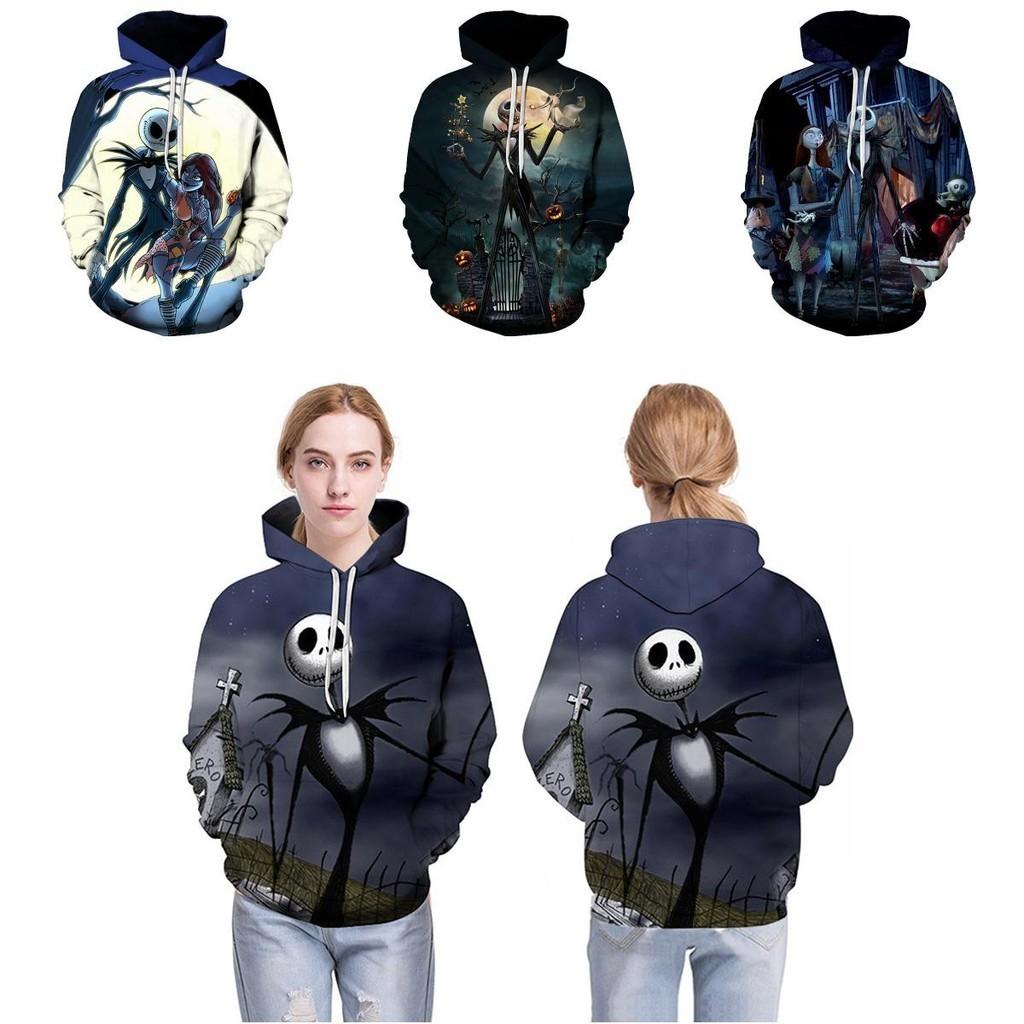 Nightmare Before Christmas Hoodie Pullover Sweatshirt Featuring Jack And Sally Design