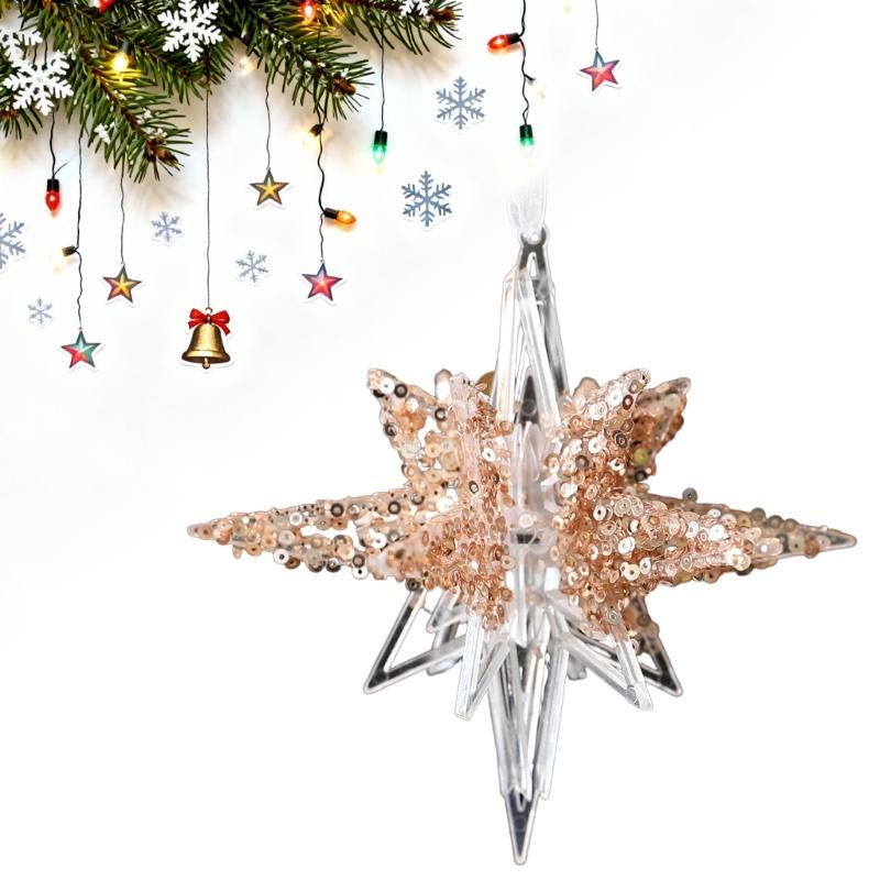 Shatterproof Acrylic Snowflakes Hanging Decorations For Indoor and Outdoor Christmas Displays