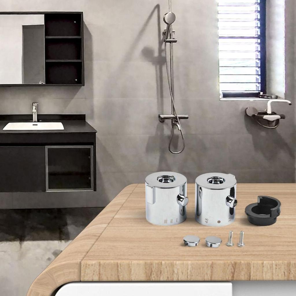 Knob Handles For SMA Thermostatic Mirror Shower Silver