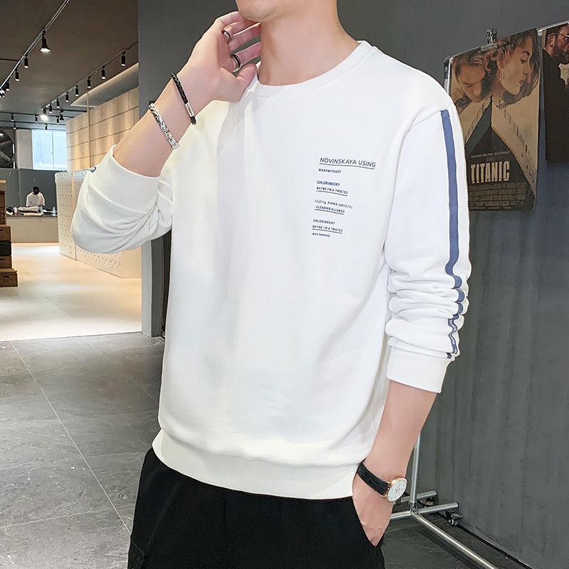 Men's Trendy Loose Fit Sweatshirt - Long-Sleeve Korean Style for Autumn and Spring with Youthful Print.