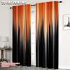 2pcs   Upscale Curtains 2D Plane Printing Modern Orange and Black Gradient Versatile Fabric (without Rod) Decorations Clearance