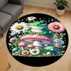 1PC Frog Mushrooms Flowers Round Chair Mat Area Rug - Non-Slip, Floor Mat for Office, Bedroom, Home Decor Christmas Gift C0528056