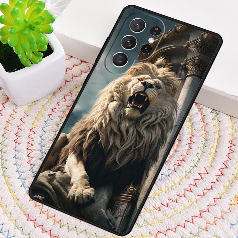 Alpha King Lion Drawn Art Phone Case for Samsung Galaxy note 10 pro S26 Ultra S23 S24 FE S25 S21 S22 PLUS shockproof Cove