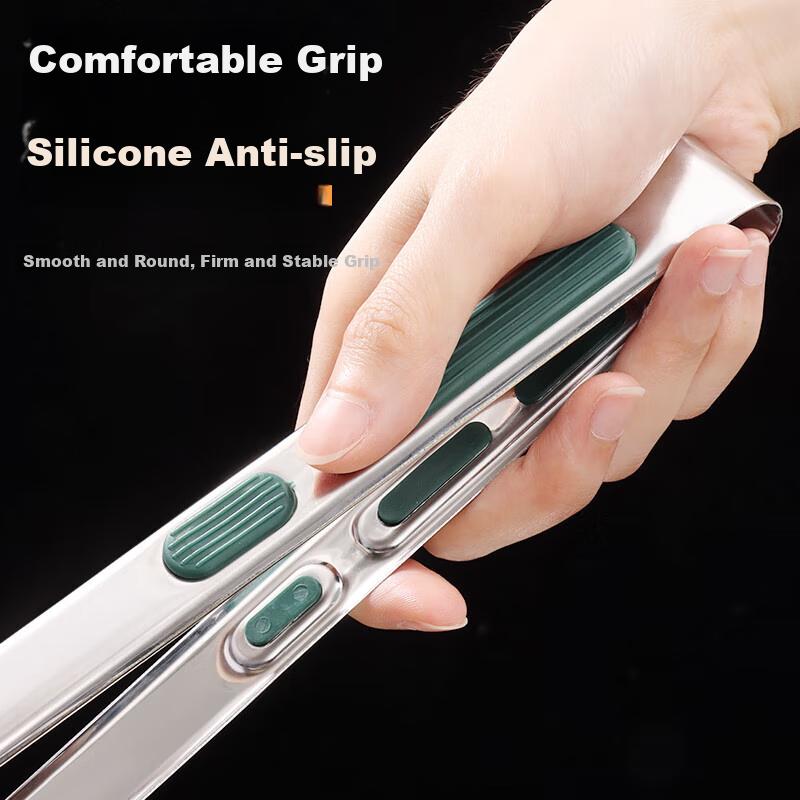 Baijie 304 Stainless Steel Kitchen Food Tongs, Barbecue Tongs, Steak Tongs, Food Clamps, Grilling Tongs, Food Grips