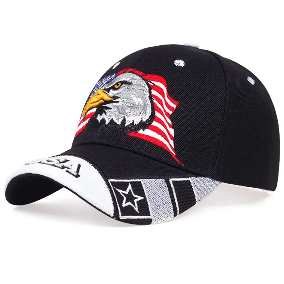 

Unisex USA Eagle Embroidery Baseball Caps Spring Autumn Outdoor Adjustable Casual Hats Sunscreen Hat чорний