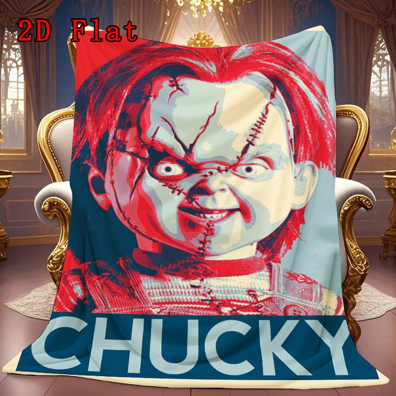 Chucky 2D Flat Pattern Flannel Blanket High quality All Seasons Warmth and Comfort Perfect for Christmas Gifts.SMT0917531